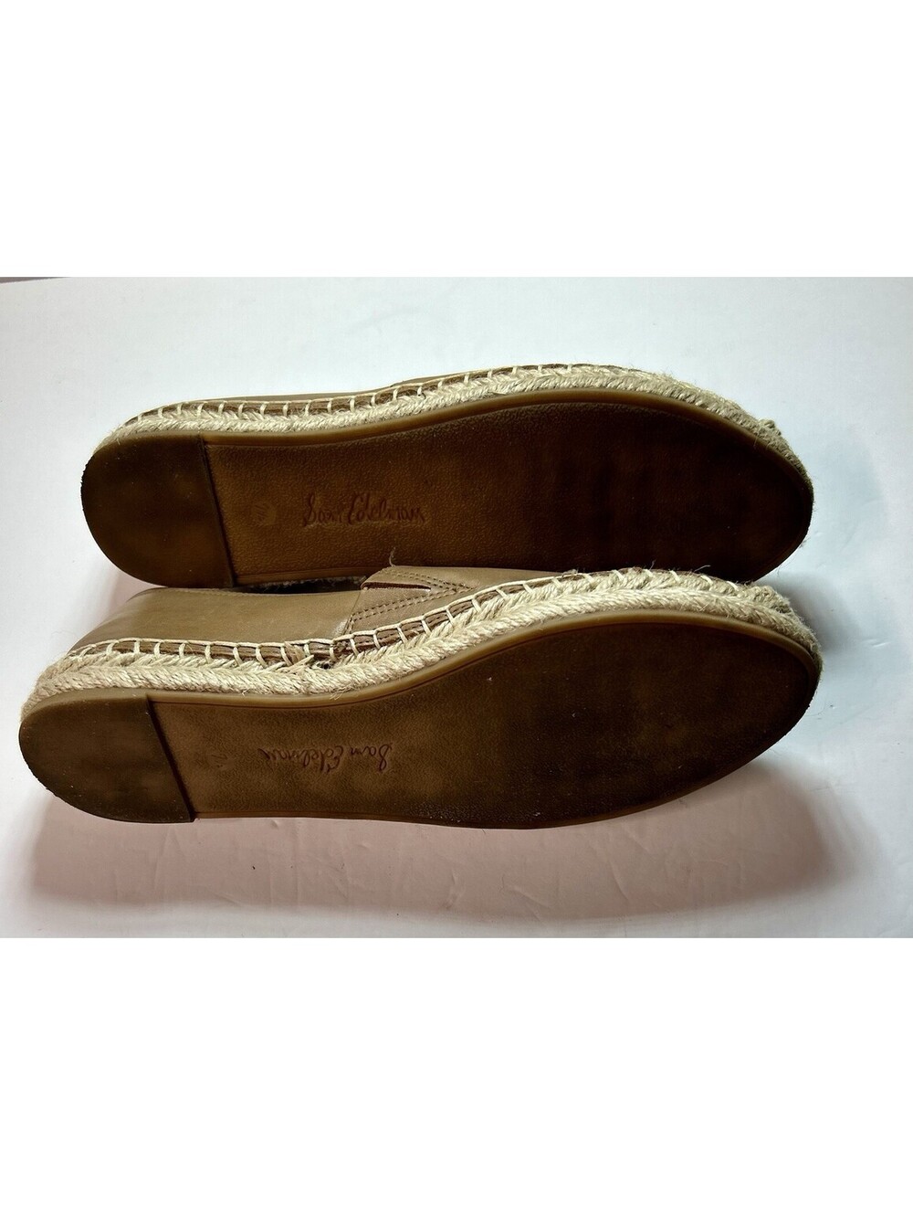 Sam Edelman Khloe Carmel Brown Soft Leather Espadrilles Slip On Size W 7.5 - Picture 6 of 6